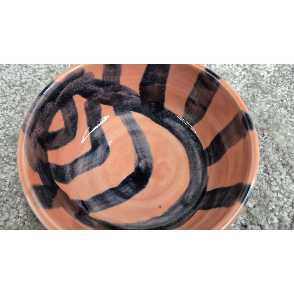 Muddy Five Studio Art Pottery Bowl Stoneware orange black Glazed Handmade‎ - Picture 5 of 8